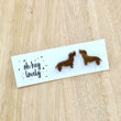 Load image into Gallery viewer, 'Bonnie the Dachshund' Mini Stud Earrings