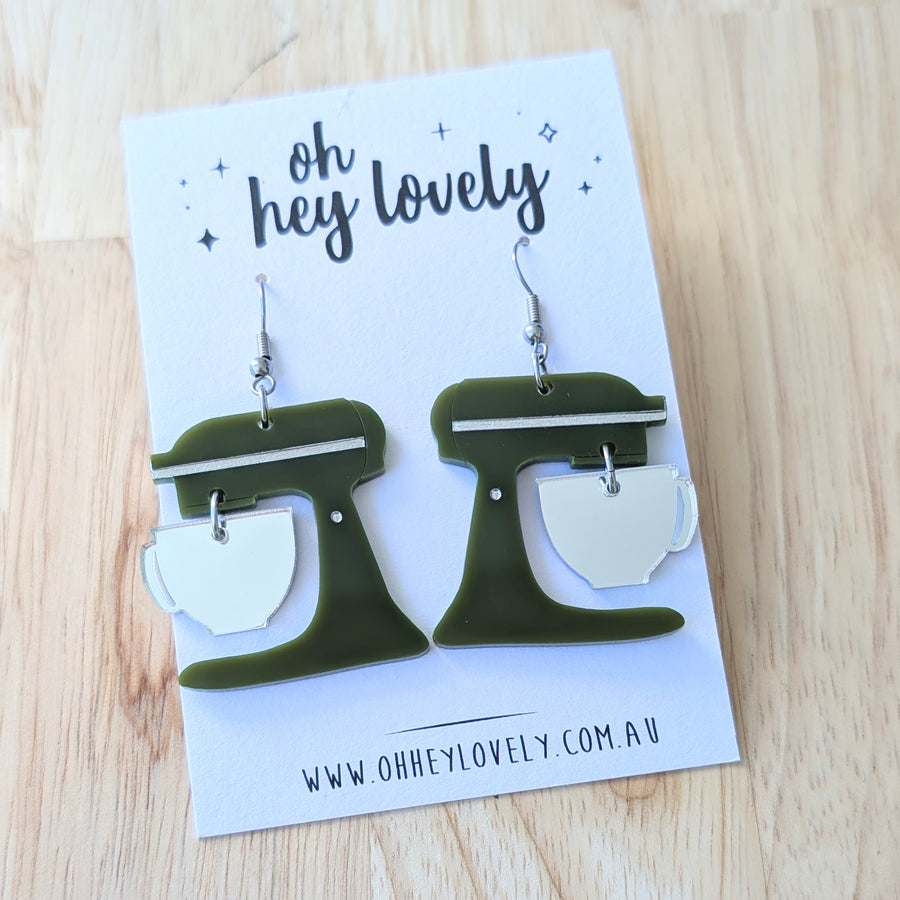 'Kitchen Mixer - Choose Your Colour' Dangle Earrings
