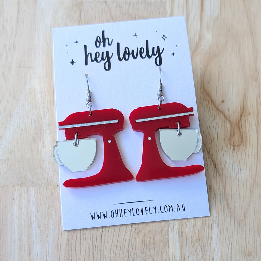 'Kitchen Mixer - Choose Your Colour' Dangle Earrings