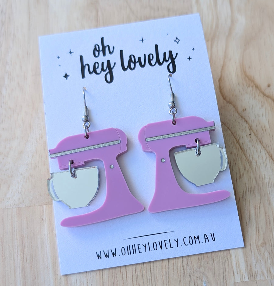 'Kitchen Mixer - Choose Your Colour' Dangle Earrings