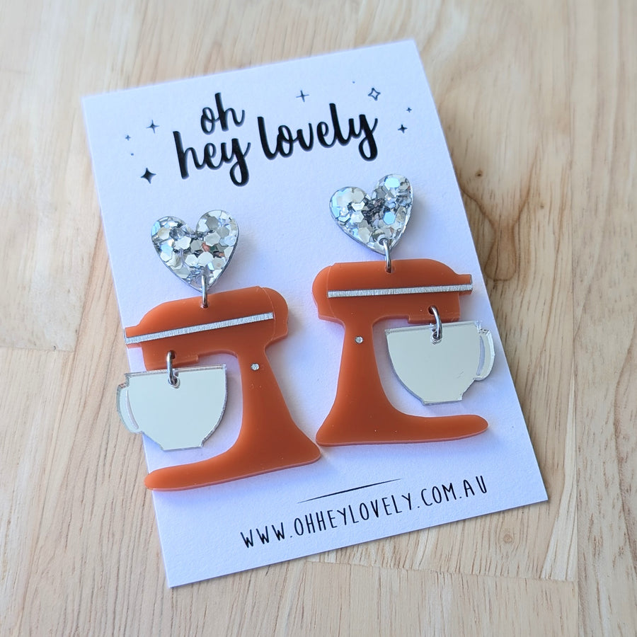 'Kitchen Mixer - Choose Your Colour' Dangle Earrings