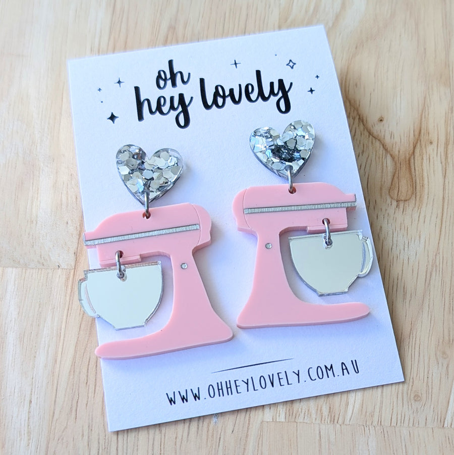 'Kitchen Mixer - Choose Your Colour' Dangle Earrings