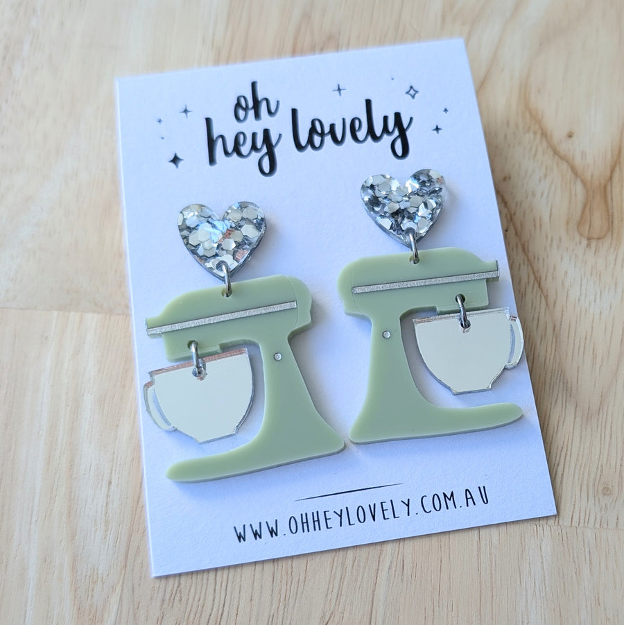 'Kitchen Mixer - Choose Your Colour' Dangle Earrings