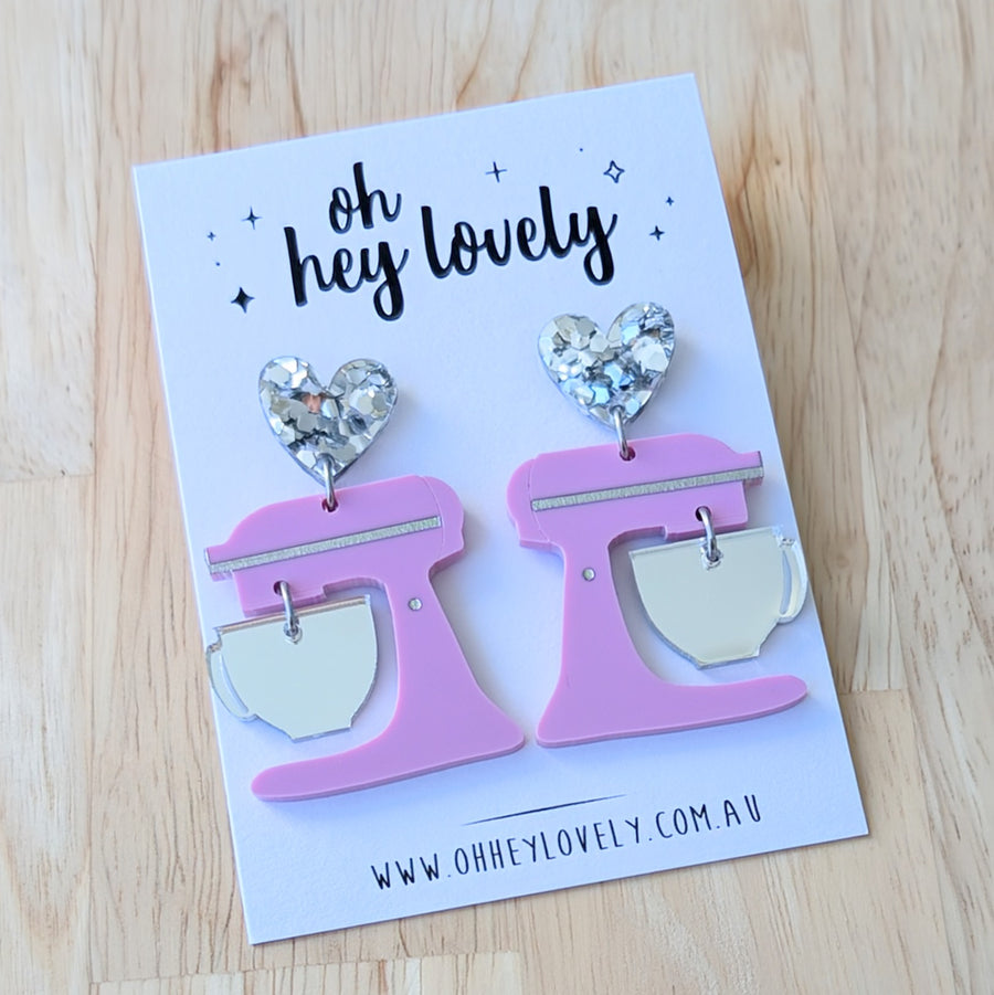 'Kitchen Mixer - Choose Your Colour' Dangle Earrings