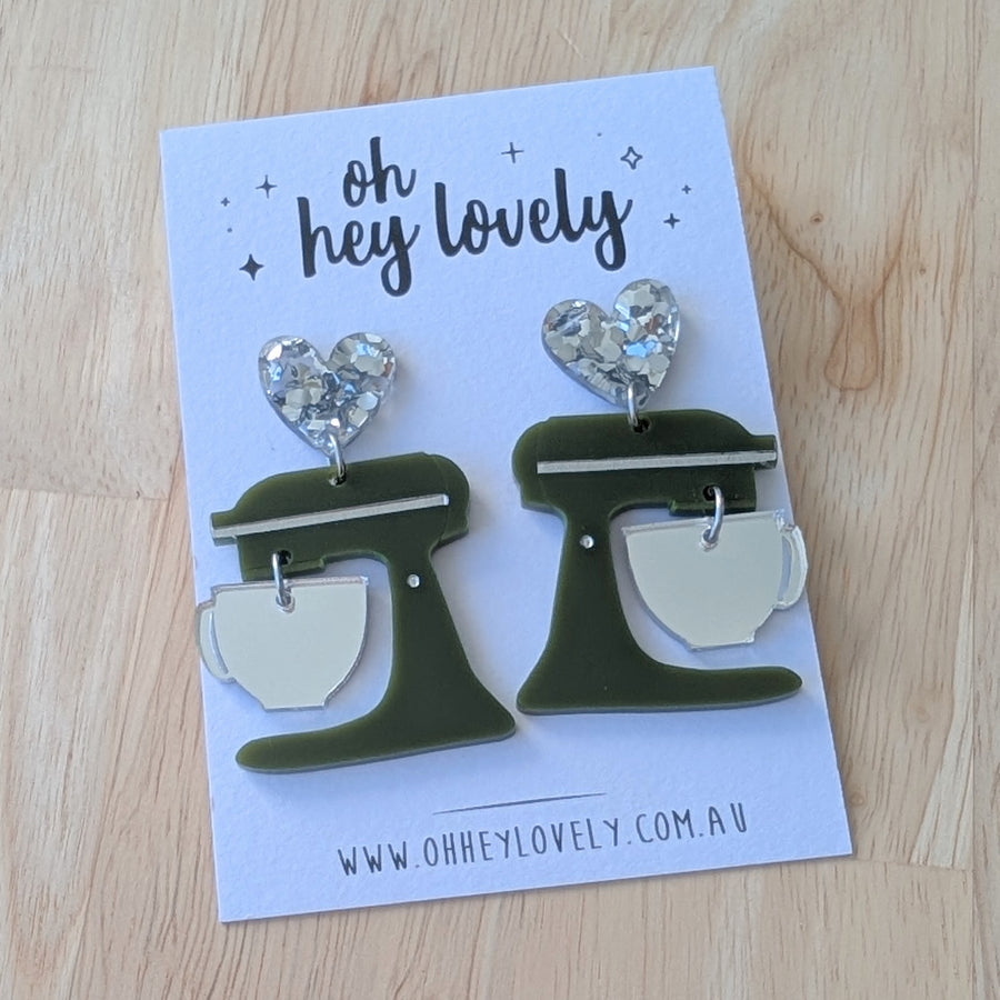 'Kitchen Mixer - Choose Your Colour' Dangle Earrings