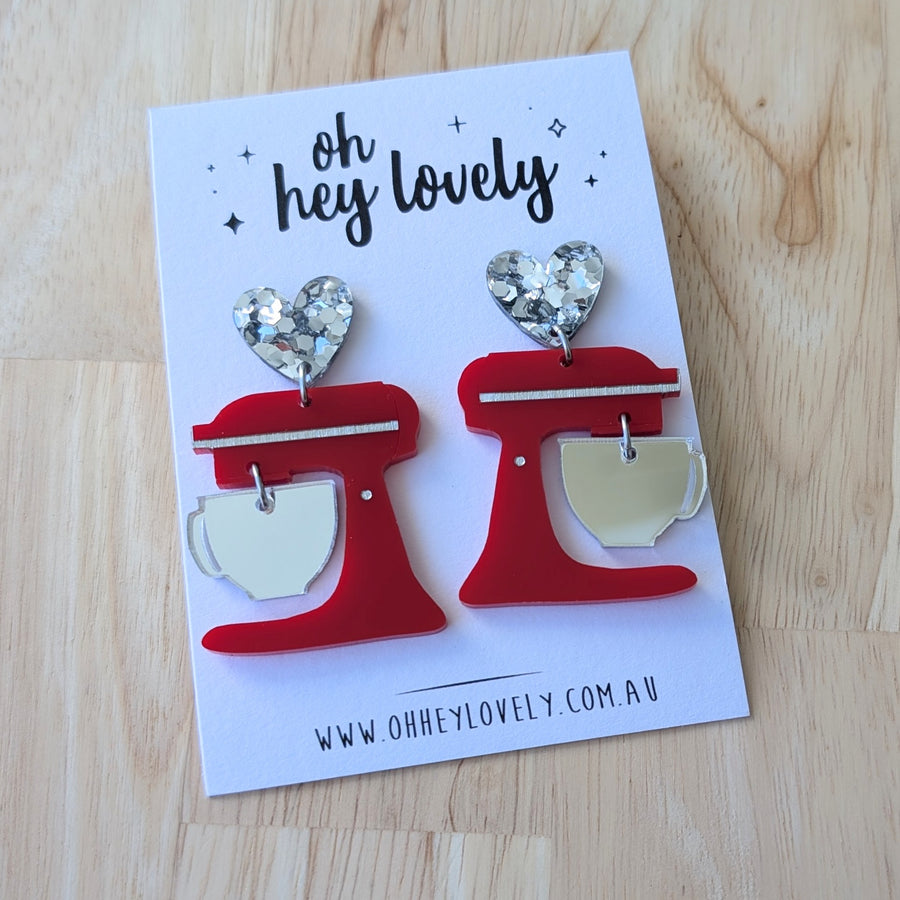 'Kitchen Mixer - Choose Your Colour' Dangle Earrings