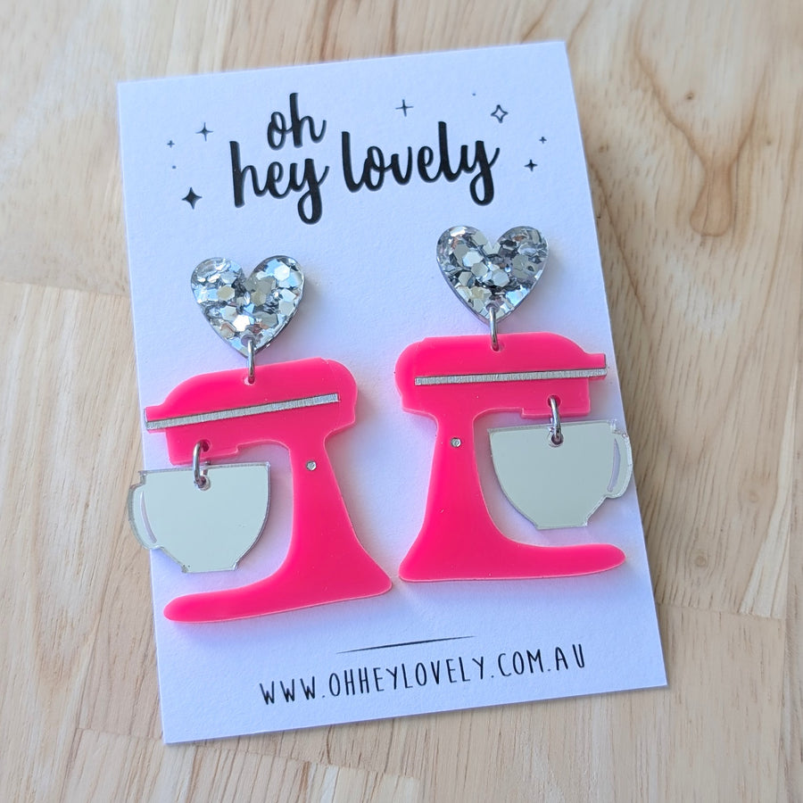 'Kitchen Mixer - Choose Your Colour' Dangle Earrings