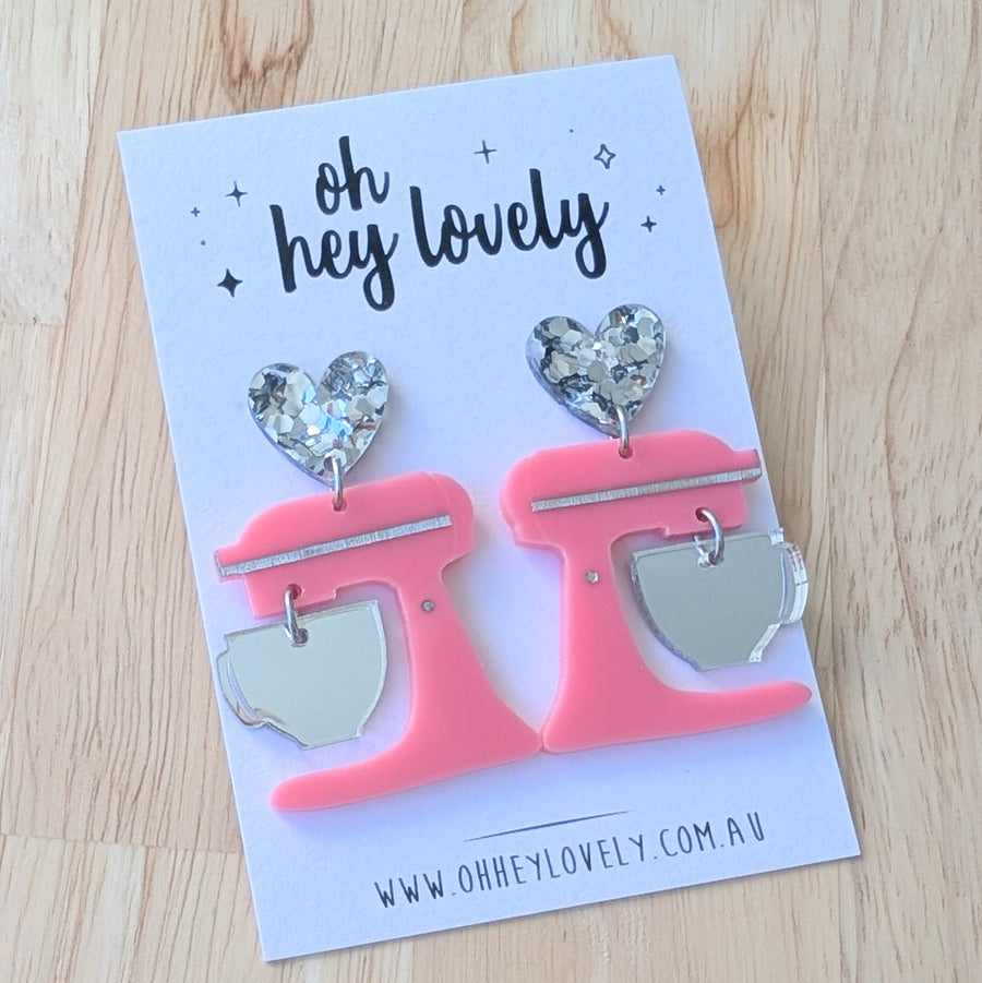 'Kitchen Mixer - Choose Your Colour' Dangle Earrings