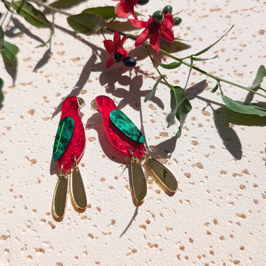 'King Parrot' Dangle Earrings