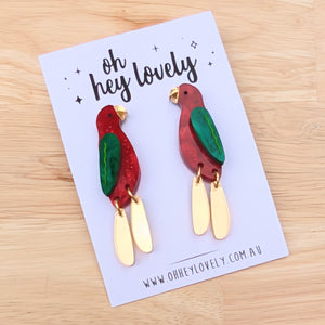 'King Parrot' Dangle Earrings