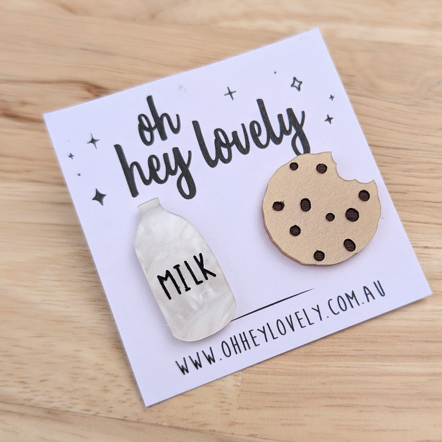 'Milk and Cookie' Statement Stud Earrings