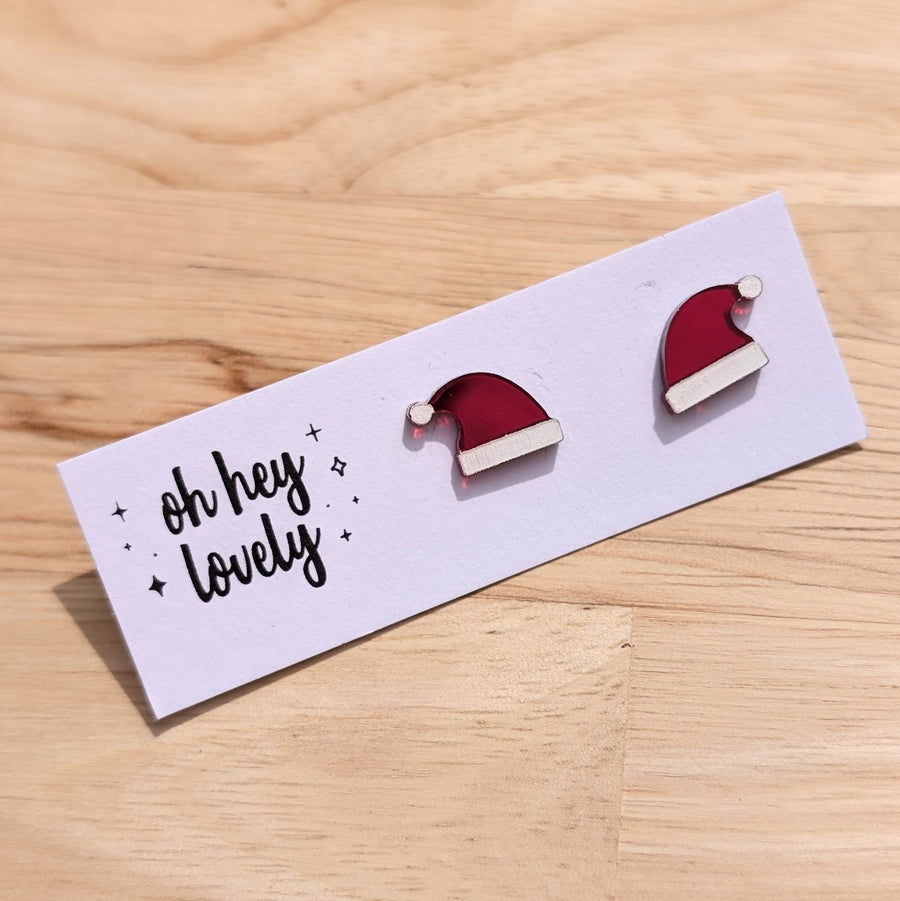 'Santa Hat' Mini Stud Earrings