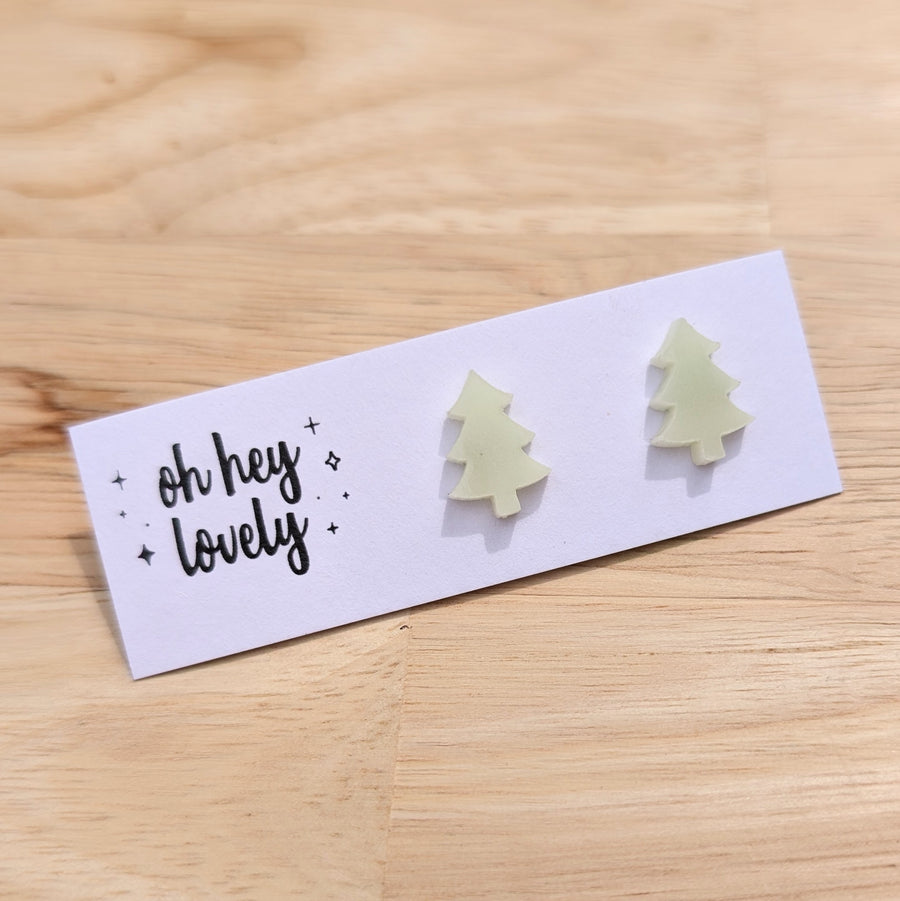 'Christmas Tree - Glow in the Dark' Mini Stud Earrings