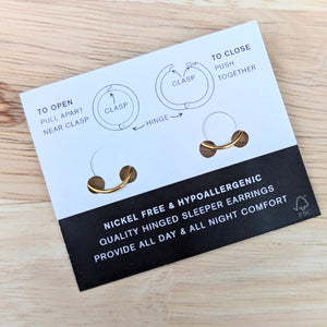 Gold Sleeper Hoop Earrings - Choose your size