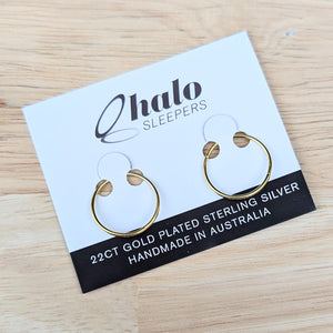 Gold Sleeper Hoop Earrings - Choose your size