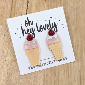 'Ekka Strawberry Sundae' Statement Stud Earrings