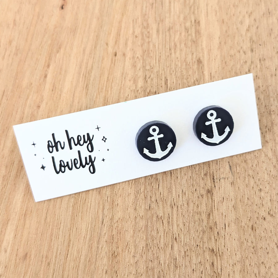 'Anchors Away' Mini Stud Earrings