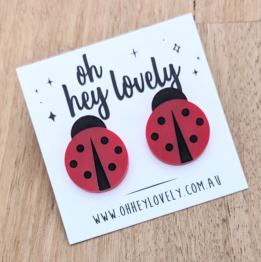 'Lady Beetle' Statement Stud Earrings
