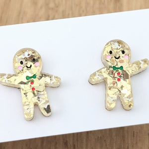'Gingerbread Men' Mini Stud Earrings