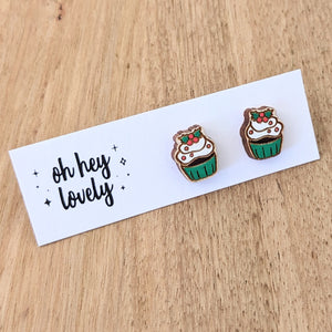 'Festive Cupcake' Mini Stud Earrings