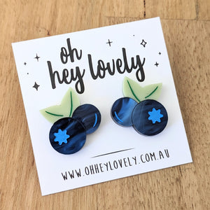 'Blueberry Bunch' Statement Stud Earrings