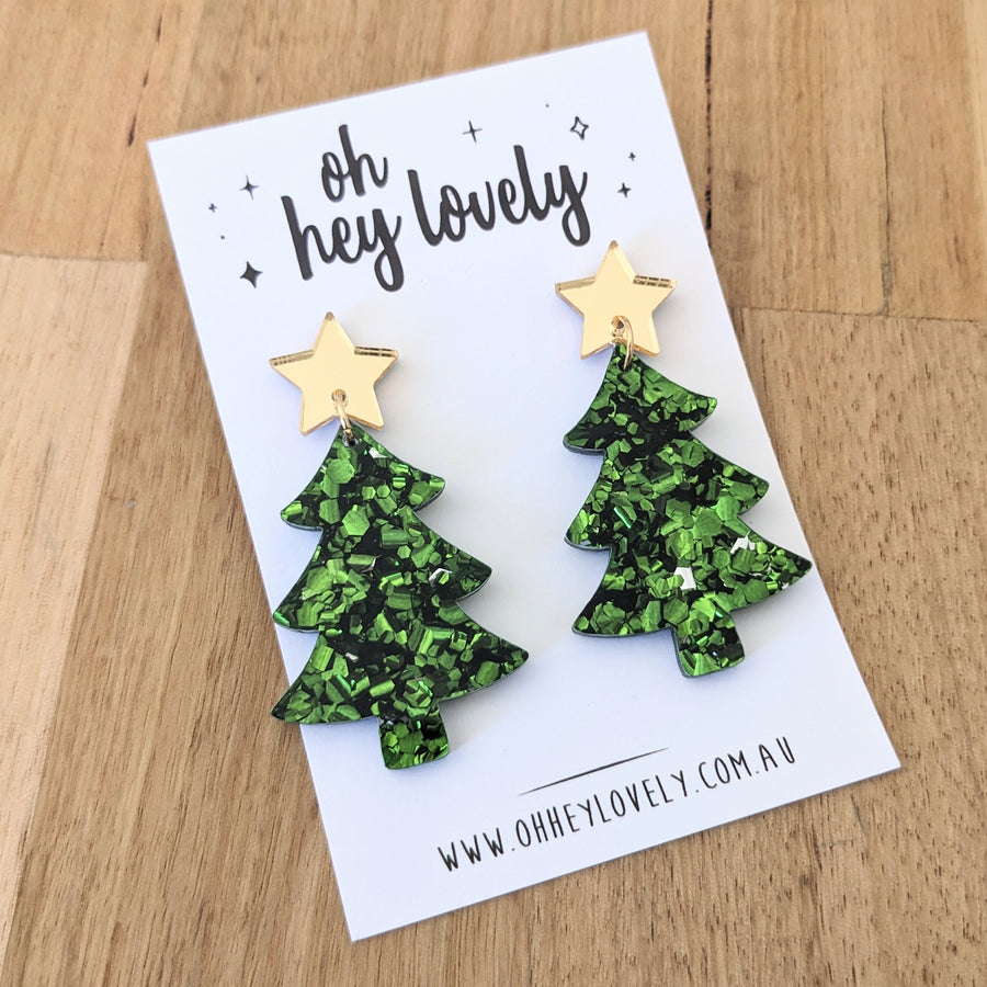 'Oh Christmas Tree - Traditional' Dangle Earrings