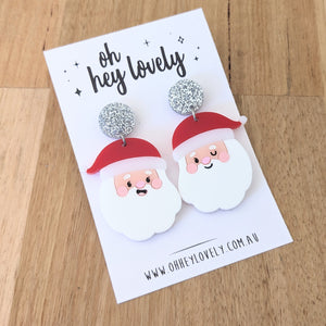 'Cheeky Santa' Dangle Earrings