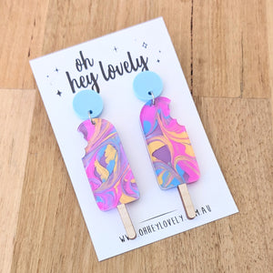 'Rainbow Billabong Paddle Pop Ice Cream' Dangle Earrings