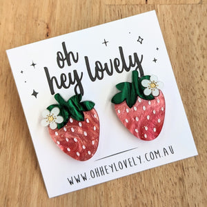'Strawberry Fields' Statement Stud Earrings