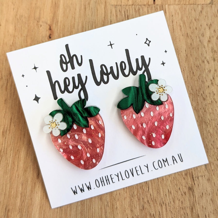 'Strawberry Fields' Statement Stud Earrings