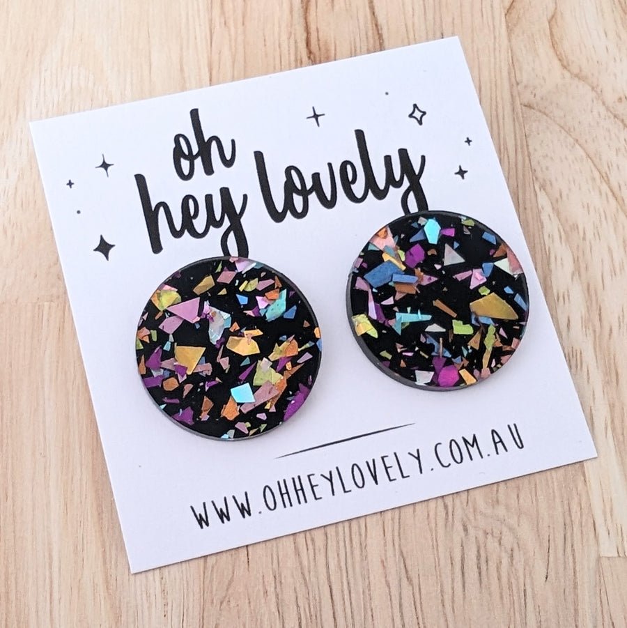 'Full Moon - Cosmic' Statement Stud Earrings