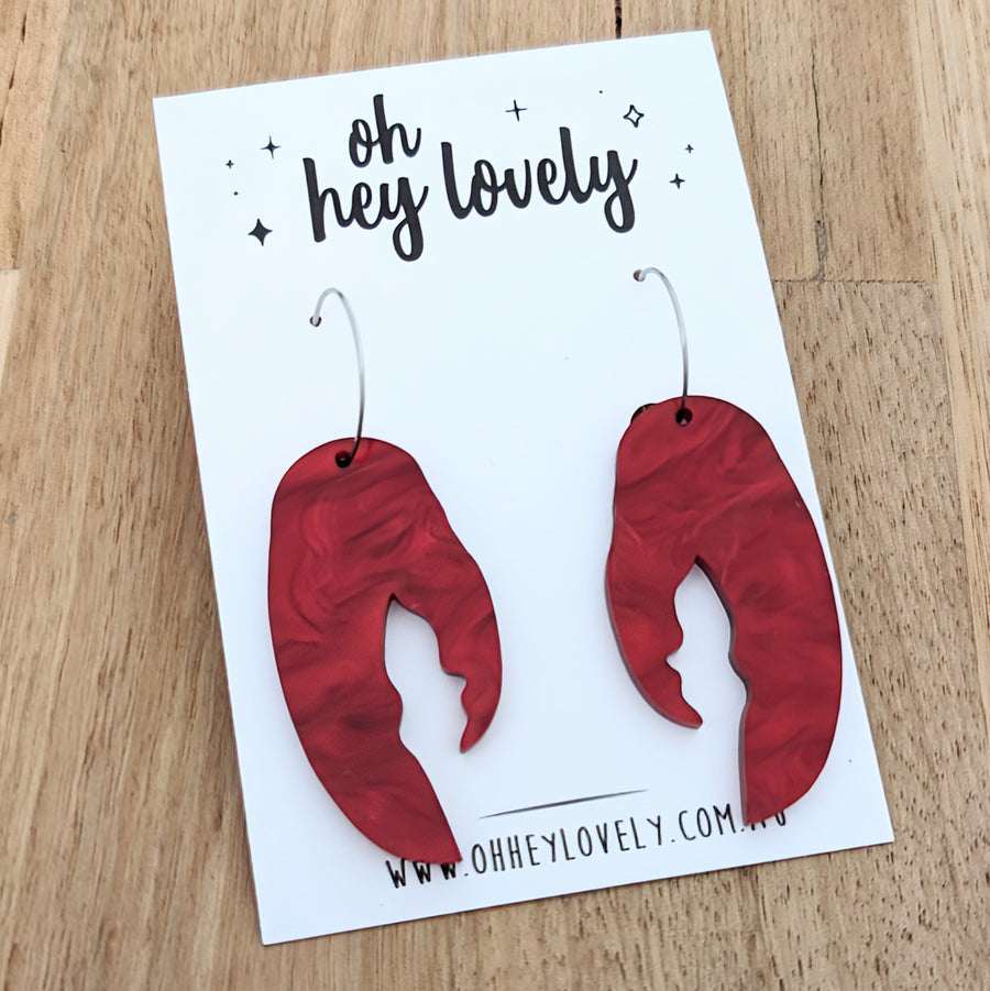 'Red Claw' Dangle Earrings