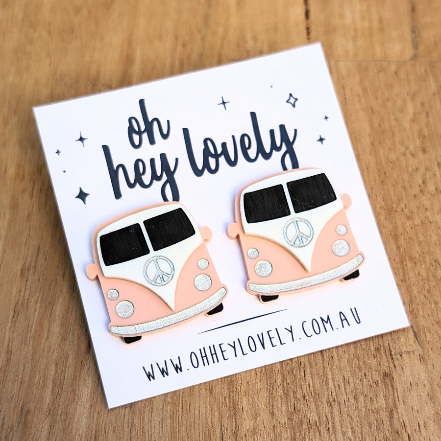 'Kombi - Peach' Statement Stud Earrings