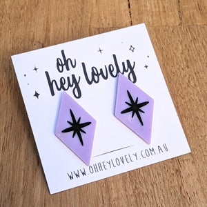 'Starburst - Purple' Statement Stud Earrings