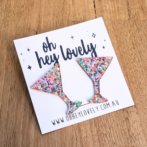 'Cocktail - Rainbow' Statement Stud Earrings