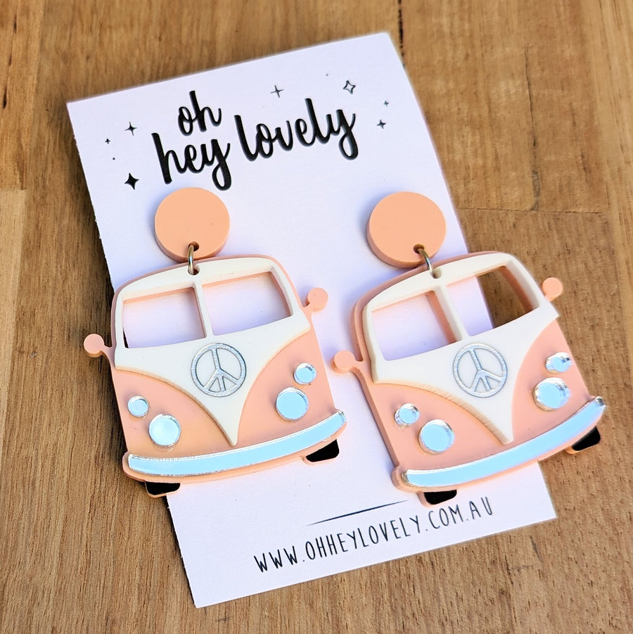 'Kombi - Peach' Dangle Earrings