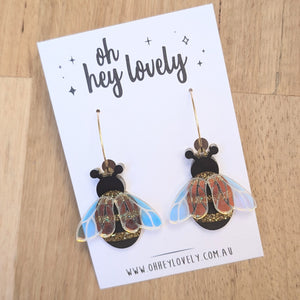 'Bumble Bee' Dangle Earrings
