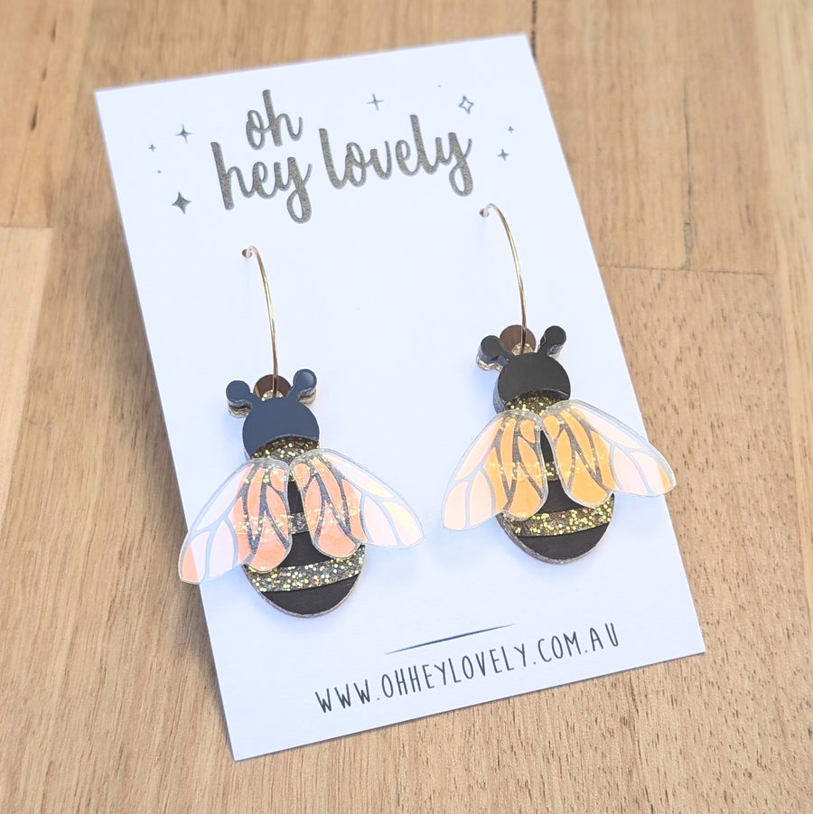 'Bumble Bee' Dangle Earrings