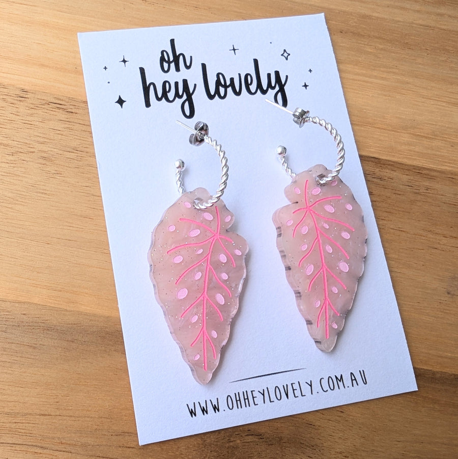 'Dotty Begonia' Dangle Earrings