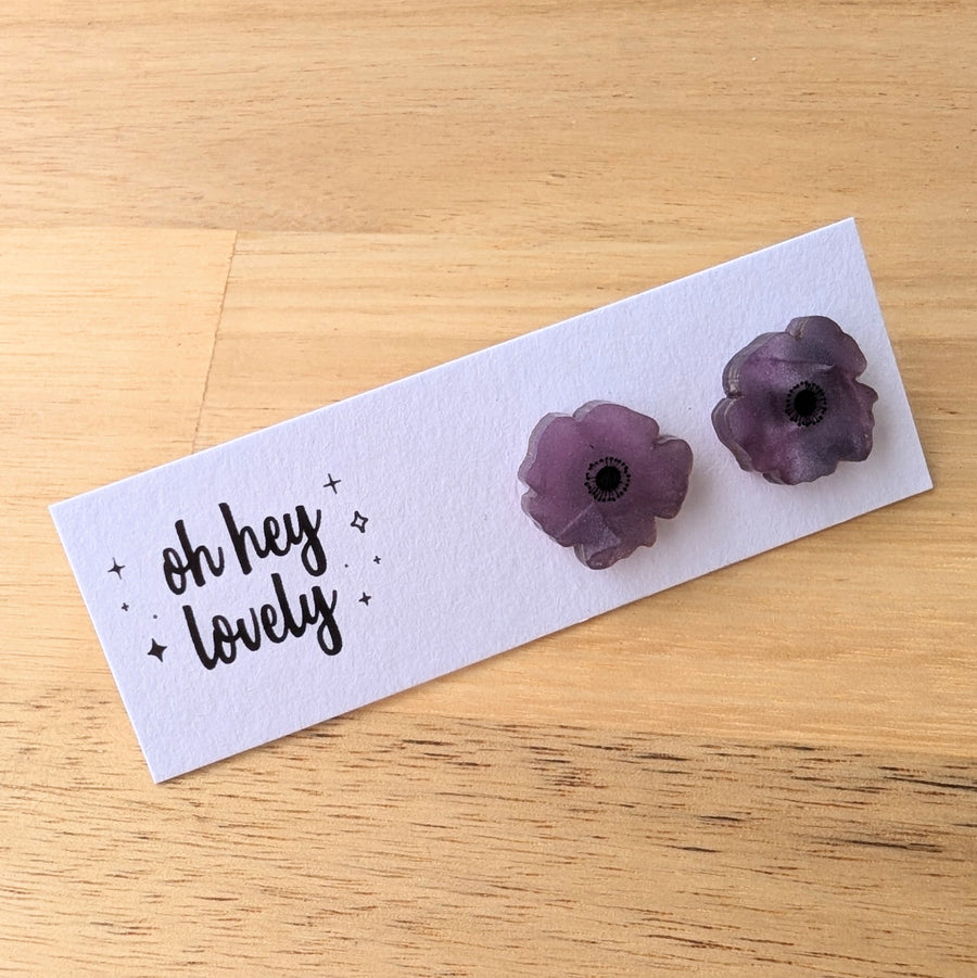 'Poppy - Purple' Mini Stud Earrings