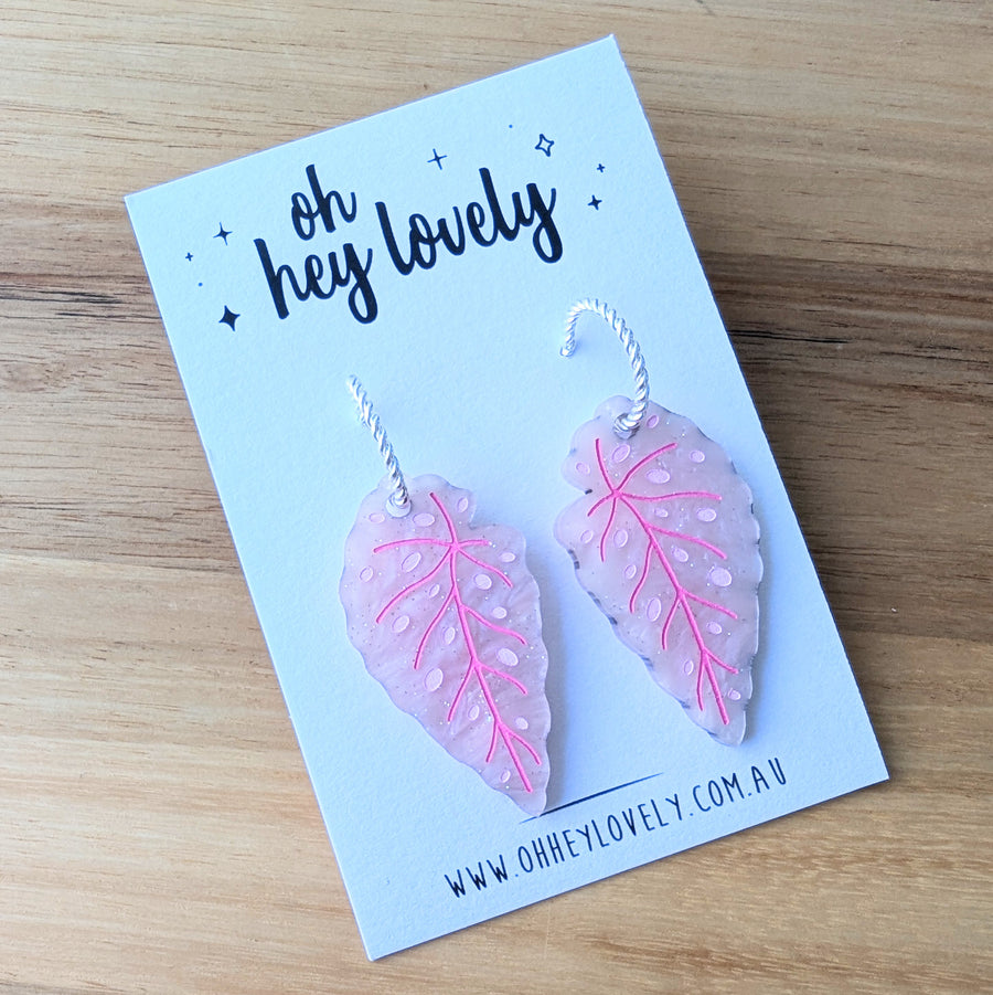 'Dotty Begonia' Dangle Earrings