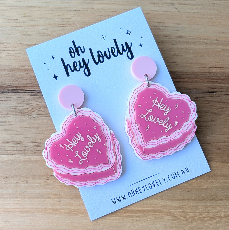 'Vintage Heart Cake' Dangle Earrings