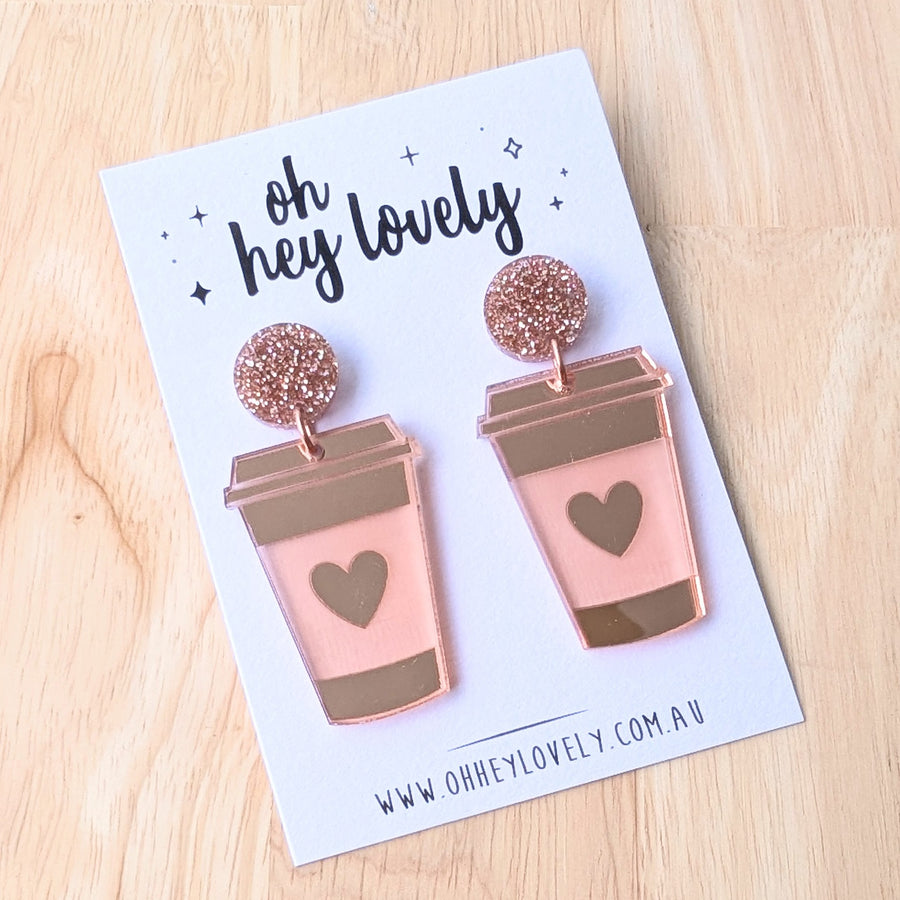 'Coffee Lovers Club' Dangle Earrings