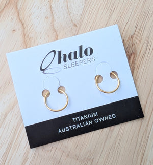 Titanium Gold Sleeper Hoop Earrings - Choose your size