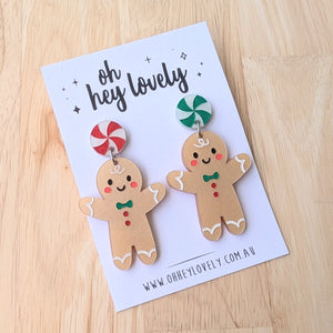 'Gingerbread Men - Just Nice' Dangle Earrings