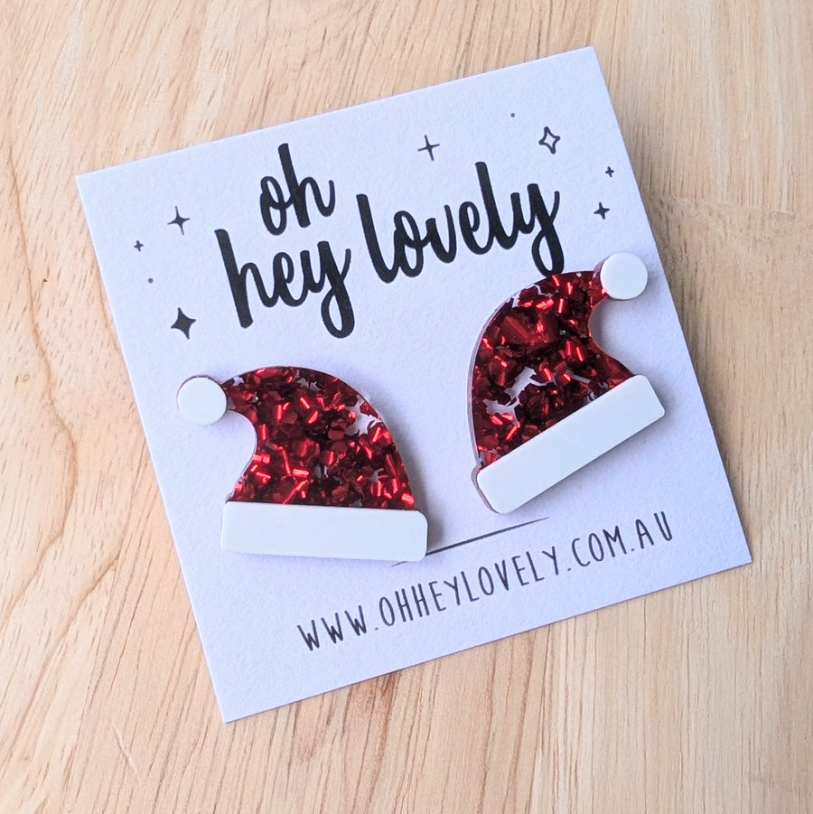 'Santa Hat' Statement Stud Earrings
