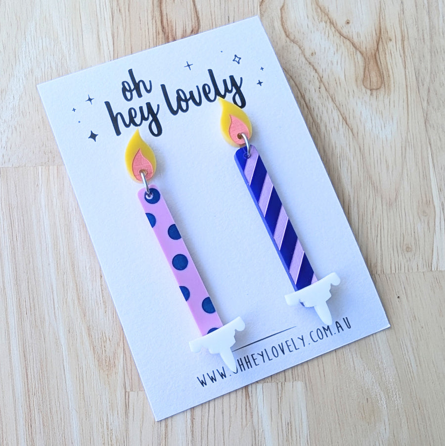 'Birthday Candles' Dangle Earrings