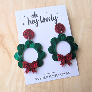 'Wreath - Traditional' Dangle Earrings