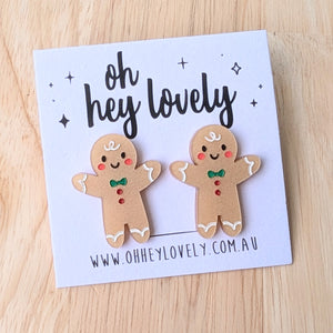 'Gingerbread Men' Statement Stud Earrings