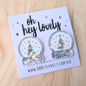 'Snow Globe' Statement Stud Earrings